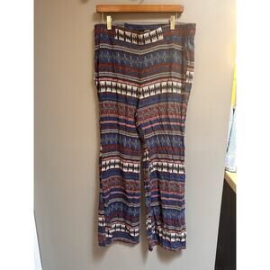 American Original Rewash Brand Wide Leg Elastic Pants Funky Print Unique Size XL